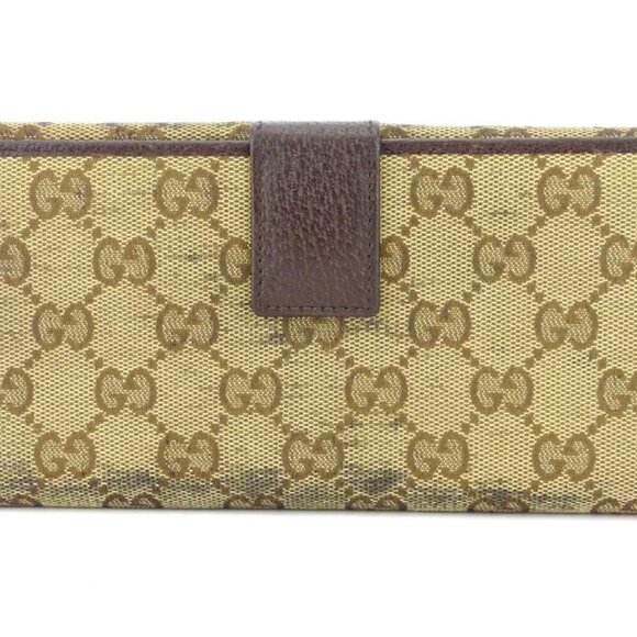 GUCCI wallet GG pattern beige canvas ?~ leather Authentic used C3841 - Picture 2 of 9